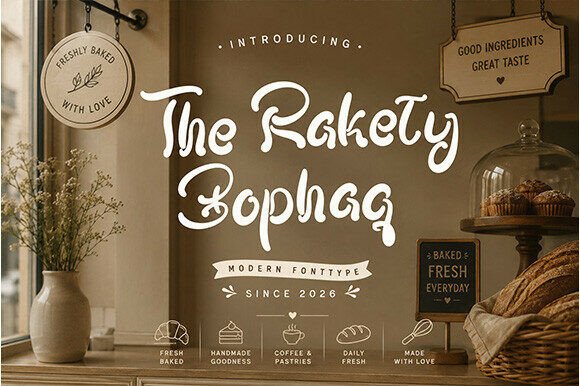The Rackety Bophaq: A Handcrafted Script Font with Modern Charm